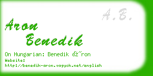 aron benedik business card